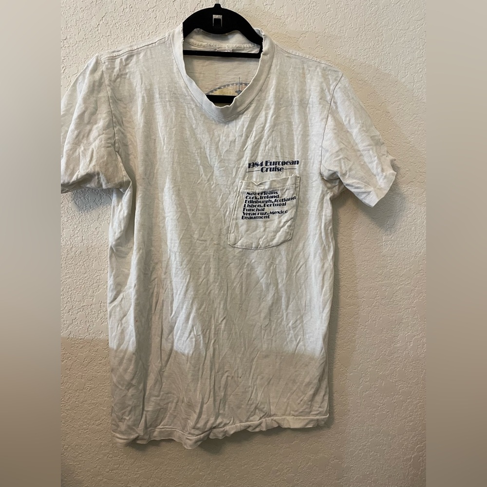 1984 European Cruise-very worn-tattered spots exceptionally around the neck area